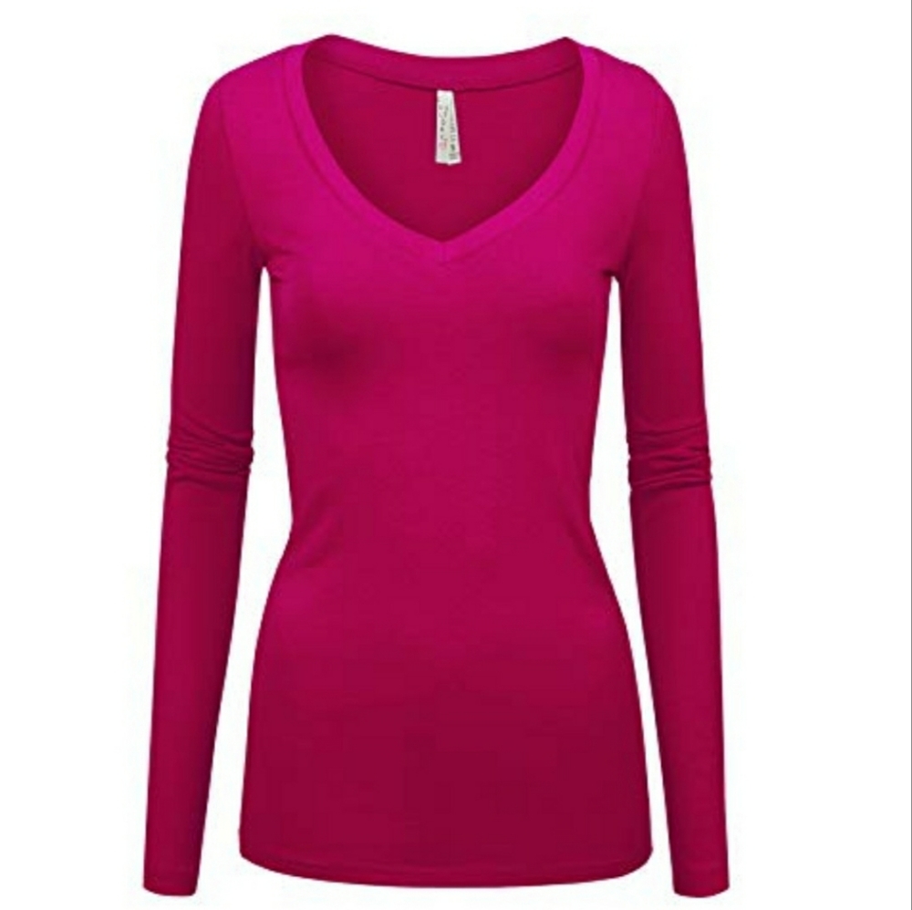 Long Sleeve V-Neck Pullover Sweater Top